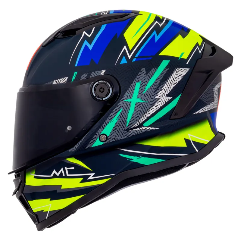 Capacete MT Stinger 2 Trueno A5 Azul Fosco Fechado - 