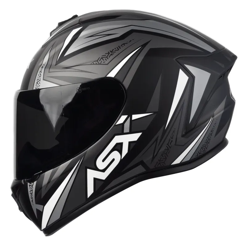 Capacete ASX Draken Vector Fosco Preto Cinza Fechado - 