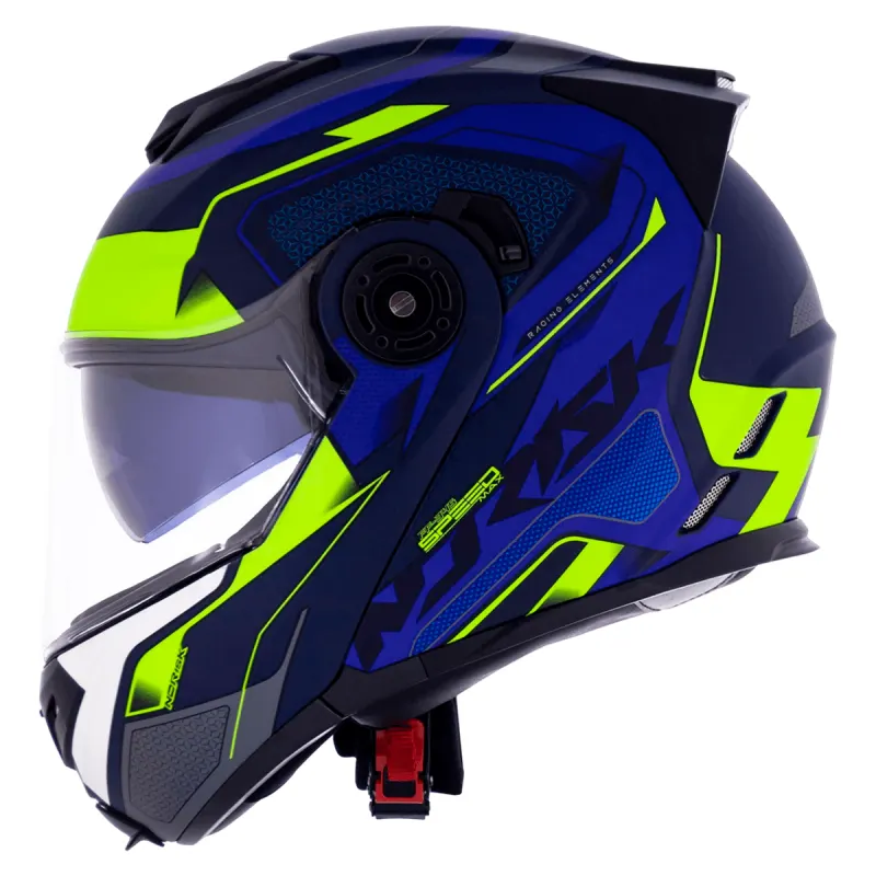 Capacete Norisk FF345 Speedmax Fosco Azul Amarelo Articulado/Robocop - Azul Amarelo
