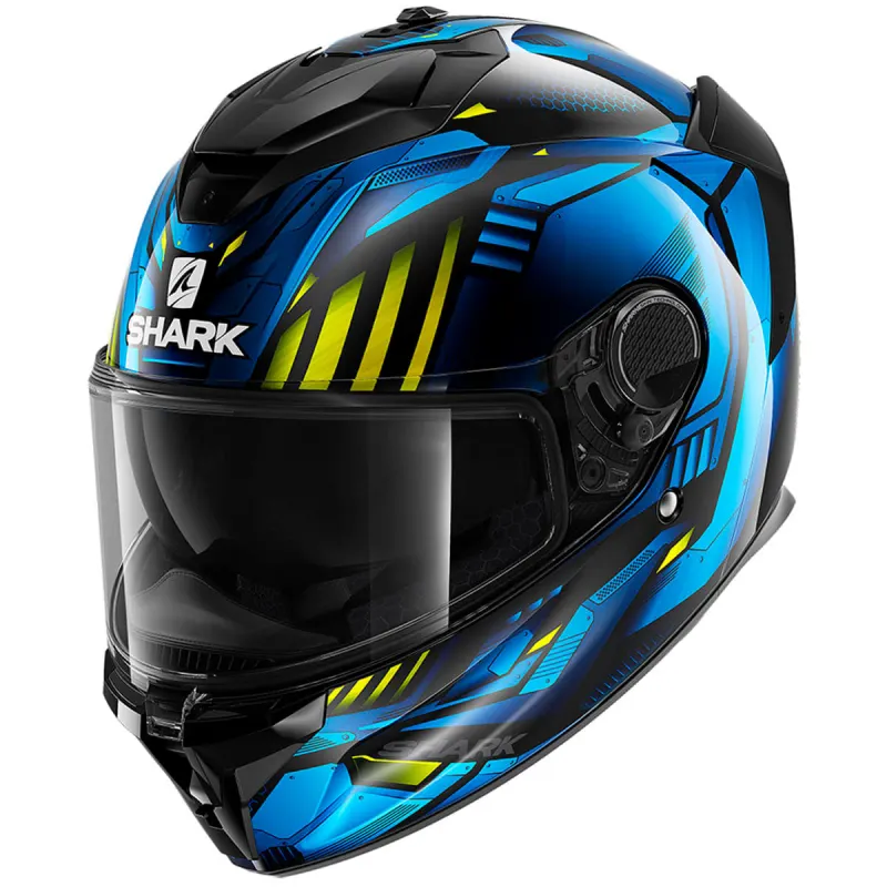 Capacete Shark Spartan GT Preto Azul Replikan KUB Fechado - 