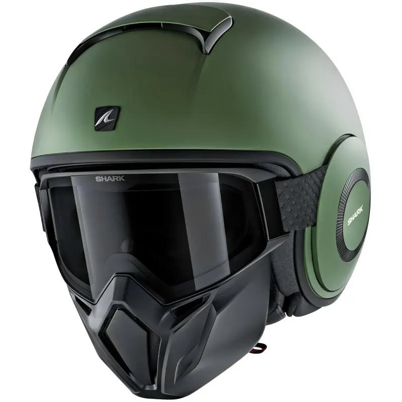 Capacete Shark Street Drak Blank Fosco Verde GMA Fechado - 