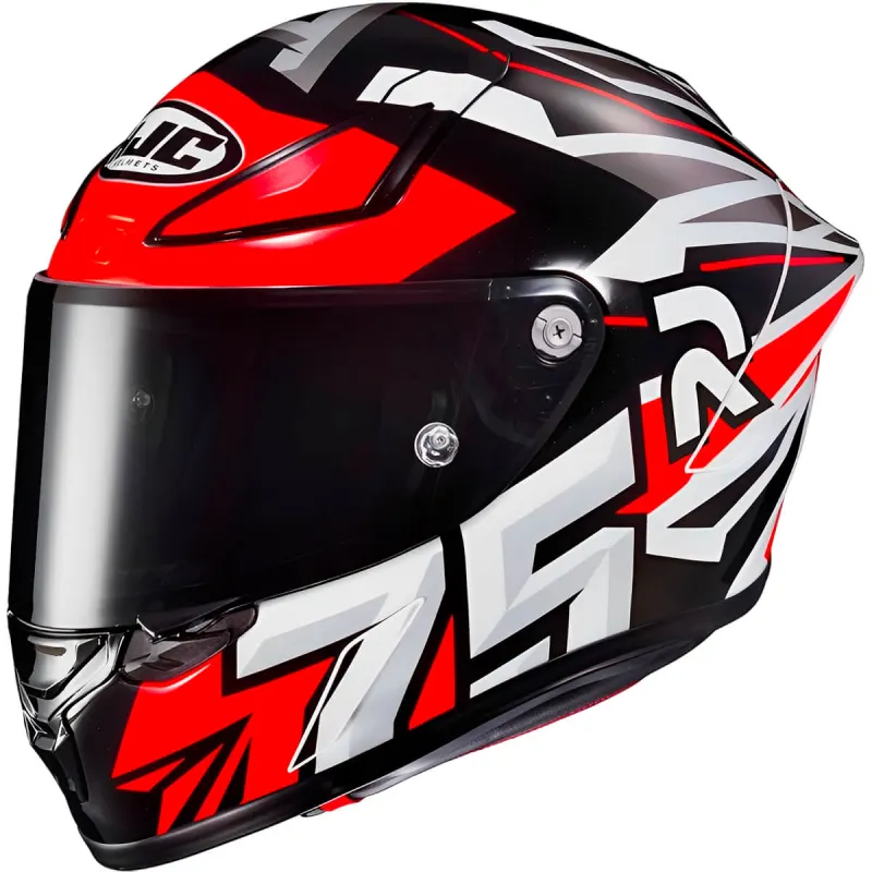 Capacete HJC RPHA 1 Arenas Replica Vermelho Branco Preto Fechado - 