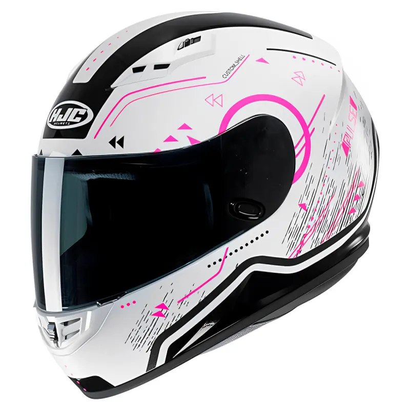 Capacete HJC CS 15 Safa Branco Rosa Fechado - 