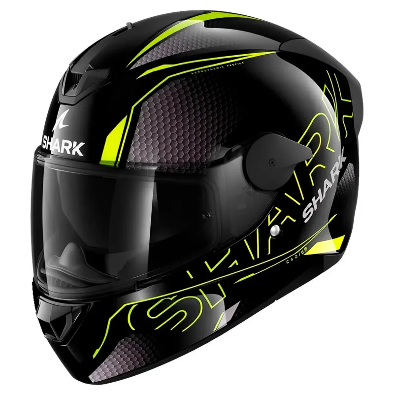 Capacete Shark D-Skwal 2 Cadium Preto Amarelo SS KYK Fechado - 