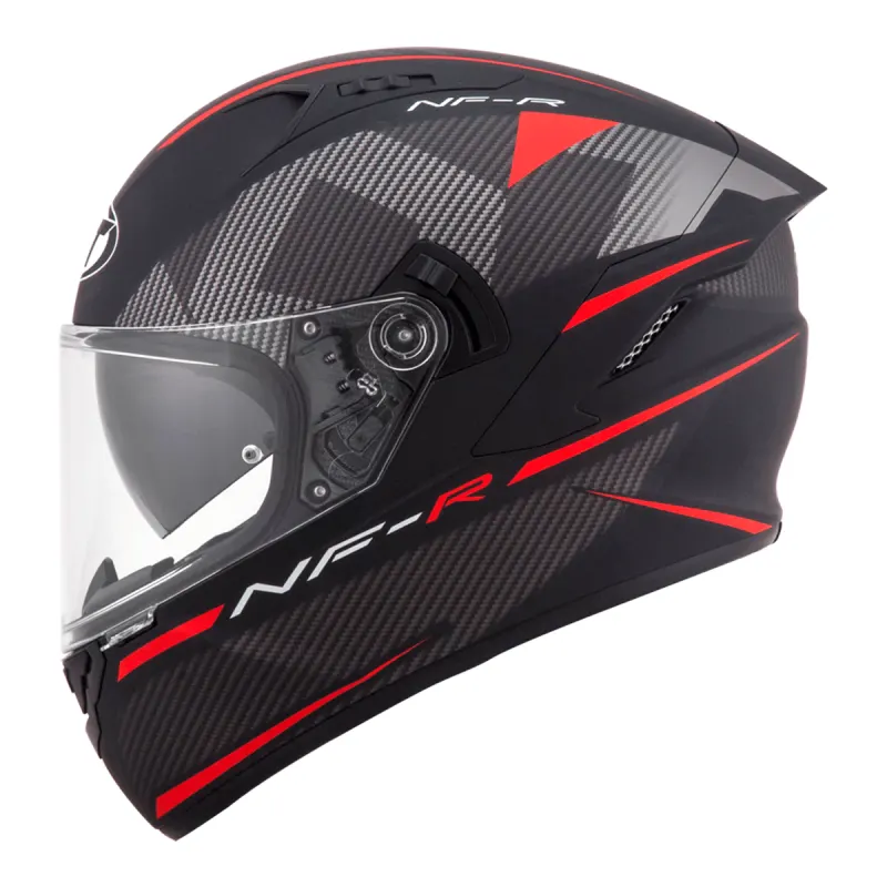 Capacete KYT NF-R Logos Vermelho Fosco Fechado - 