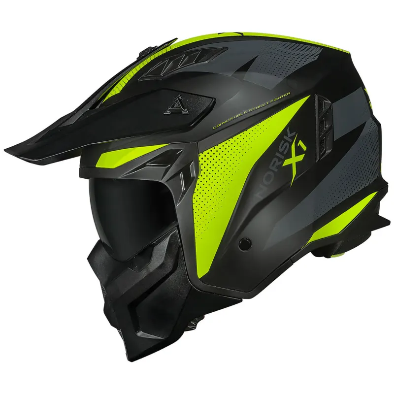 Capacete Norisk Darth 2 X1 Preto Amarelo Fosco Fechado - Preto Amarelo Fosco