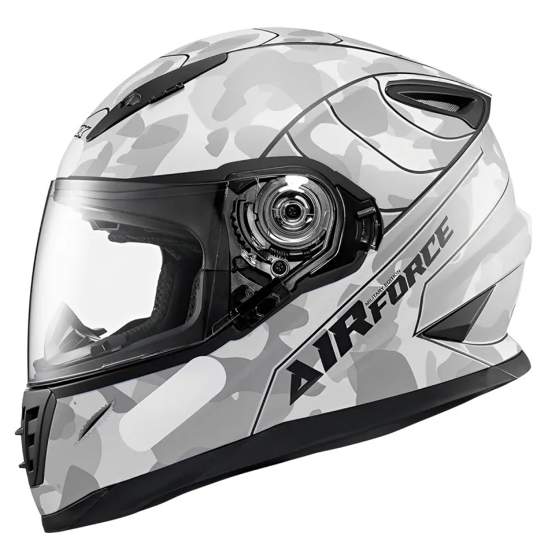 Capacete Texx Fechado Wing AirForce Preto Cinza Fechado - 