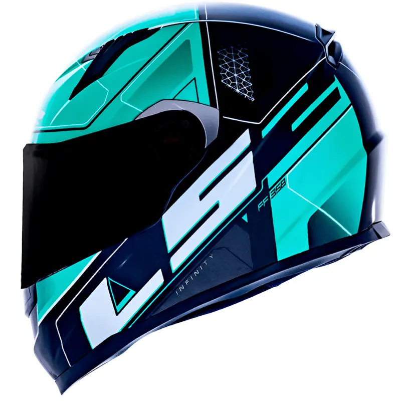 Capacete LS2 FF358 Ultra Preto Verde Fechado - Preto/Verde