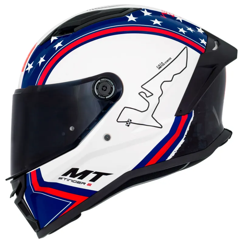 Capacete MT Stinger 2 Grand Prix A7 USA Fechado - 