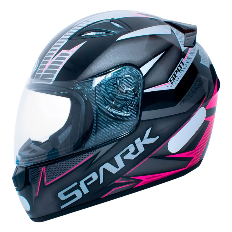 Capacete EBF Spark Spot Preto Rosa Fosco Fechado - 