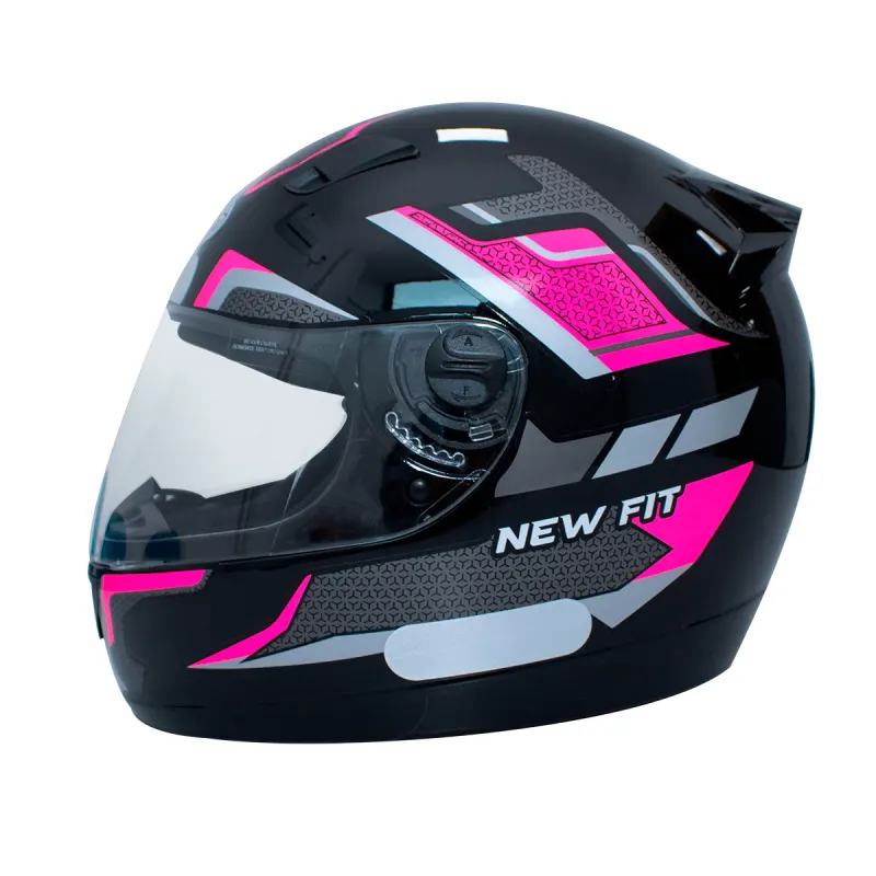 Capacete EBF New Fit Shift Preto Rosa Fechado - 
