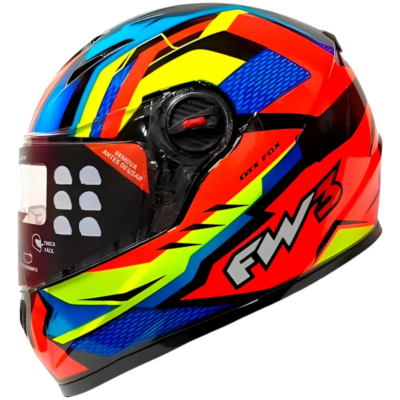 Capacete FW3 GTX Fox Laranja Fechado - 