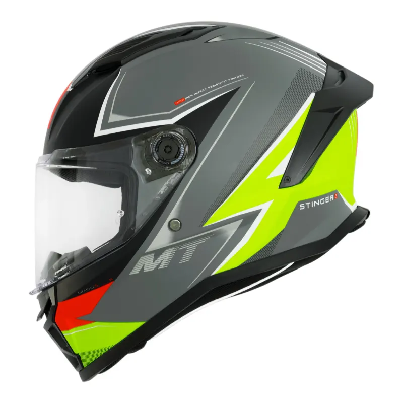Capacete MT Stinger 2 SR C13 Fosco Amarelo Fechado - 