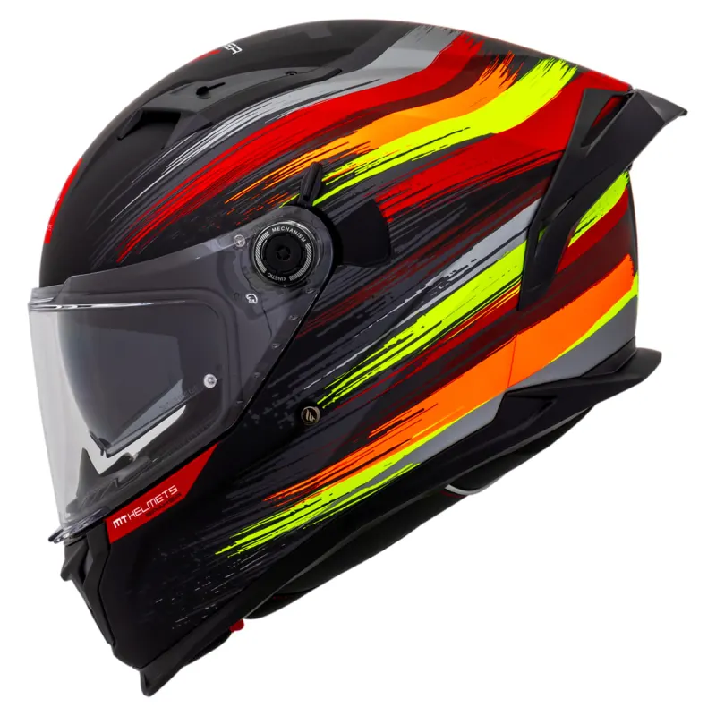 Capacete MT Braker SV Paint C4 Fluor Preto Fosco Fechado - 