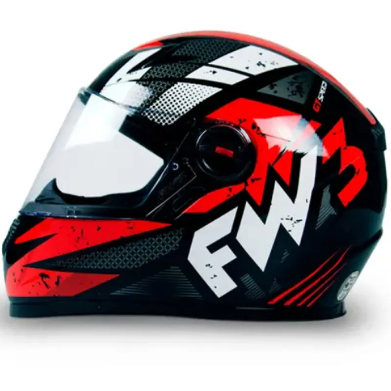 Capacete FW3 GTN Speed Preto Vermelho Fechado - 