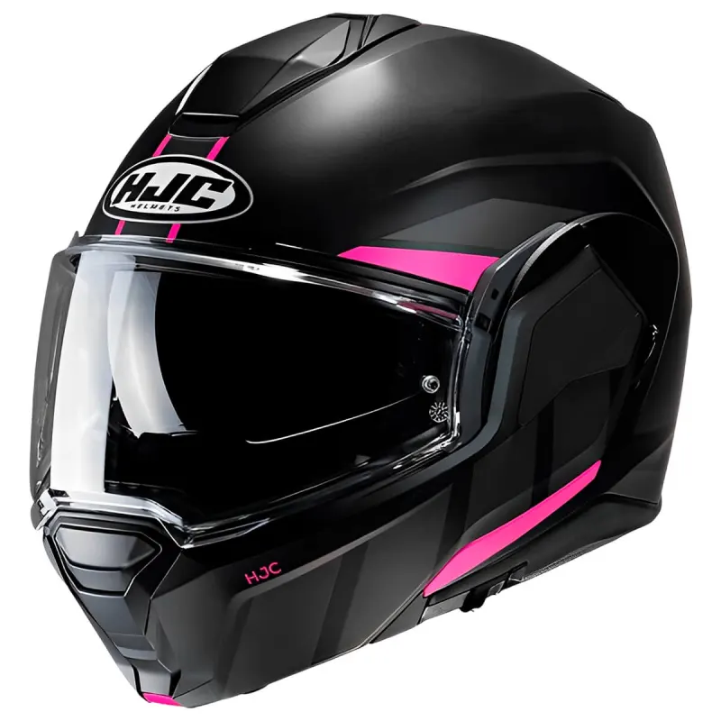 Capacete HJC I100 180 Beis Preto Chumbo Rosa Fechado - 