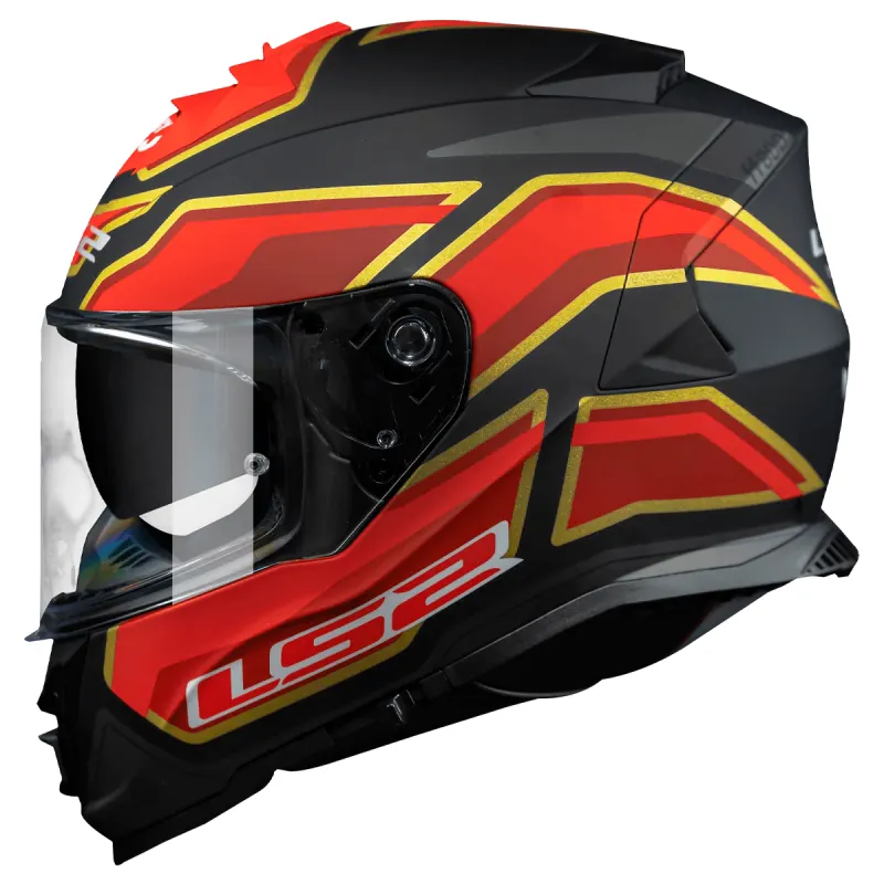 Capacete LS2 FF800 Storm Foggy Fosco Preto Vermelho Fechado - Preto/Vermelho