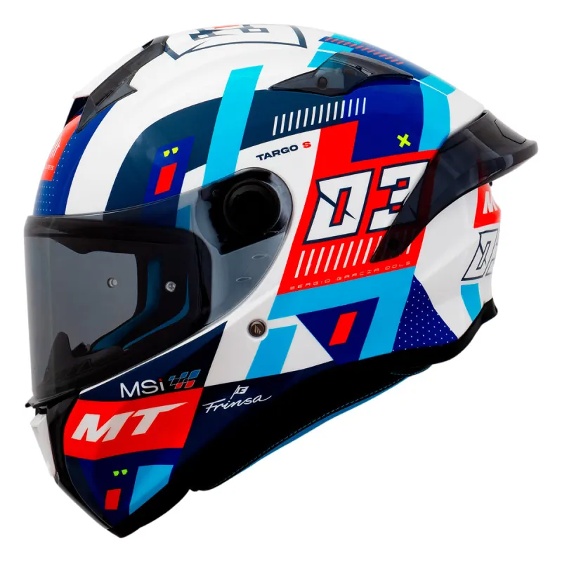 Capacete MT Targo S Sergio Garcia 24 Azul Fechado - 