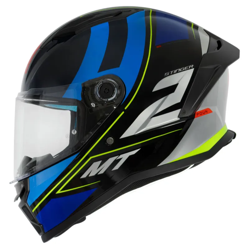 Capacete MT Stinger 2 Poun B6 Fosco Azul Fechado - 