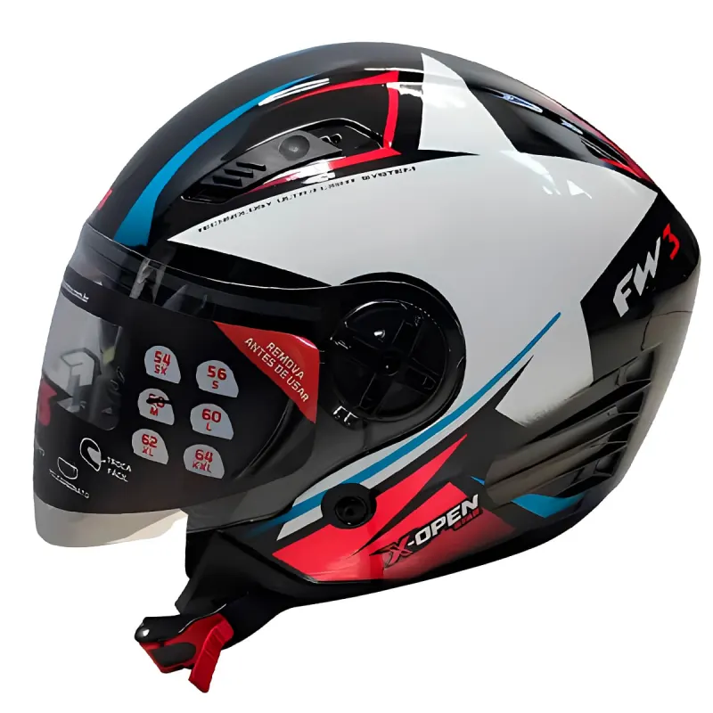 Capacete FW3 Capacete FW3 X Open UP Star Aberto - 