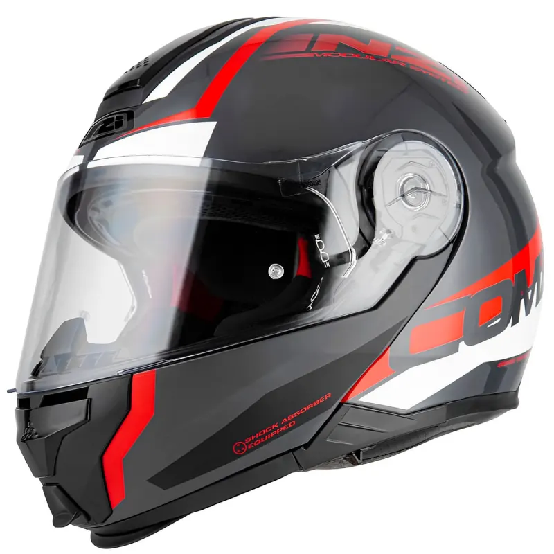 Capacete NZI Capacete Escamoteável NZI Combi 2 Shock Cinza Vermelho Articulado/Robocop - 