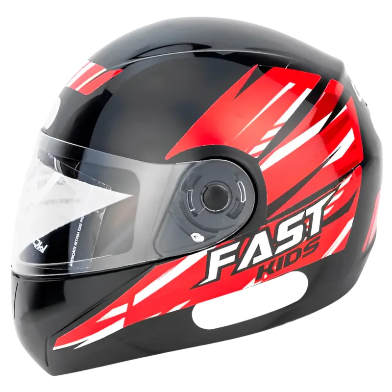 Capacete Gow Capacete Infantil Gow Fast Kids Preto Vermelho Fechado - 