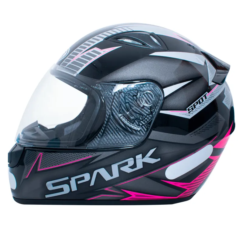 Capacete EBF Spark Spot Preto Rosa Fechado - 
