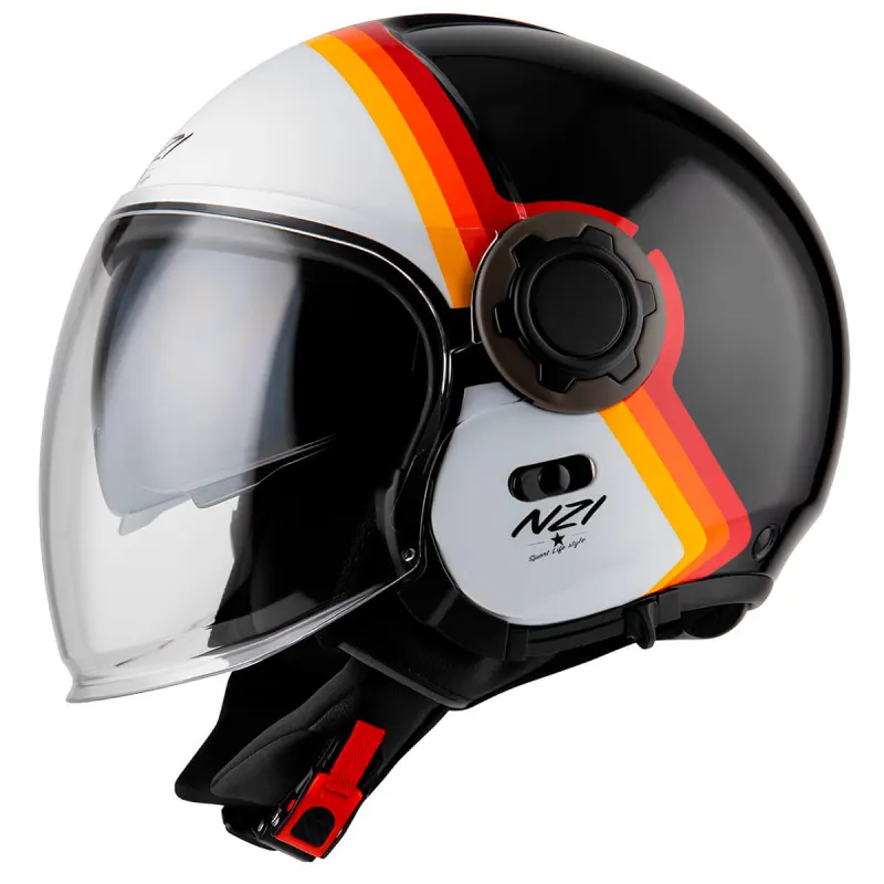 Capacete NZI Capacete Aberto NZI Ringway Duo Skyline Preto Branco Aberto - Preto Branco