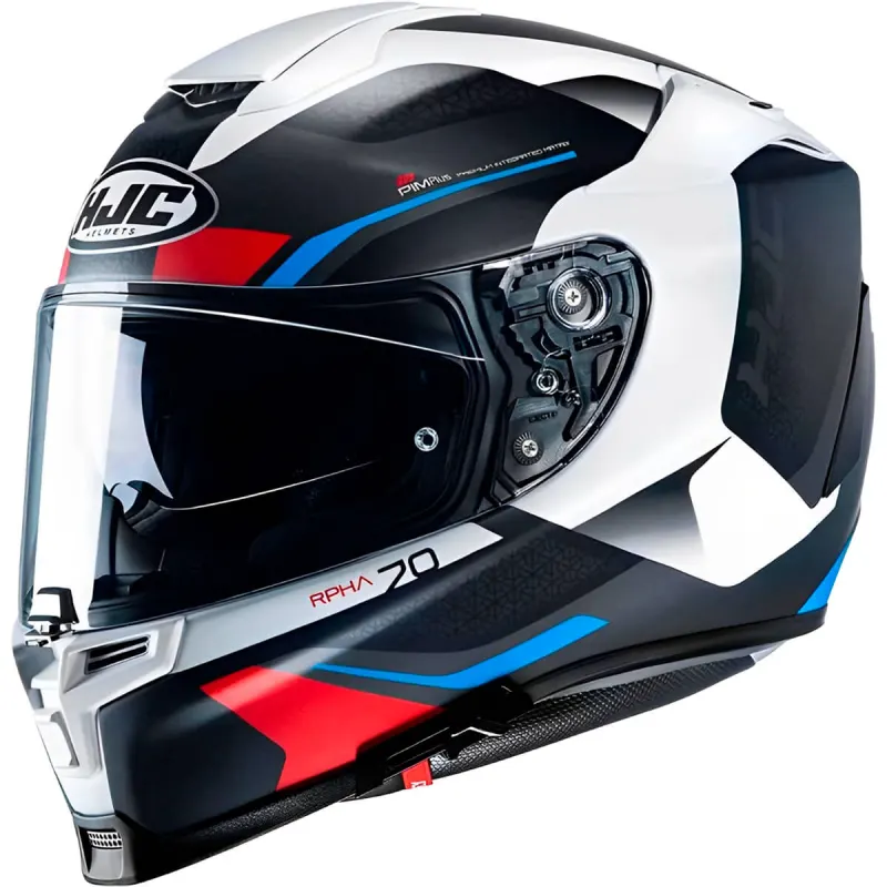 Capacete HJC RPHA 70 Kosis Preto Branco Azul Vermelho Fechado - 