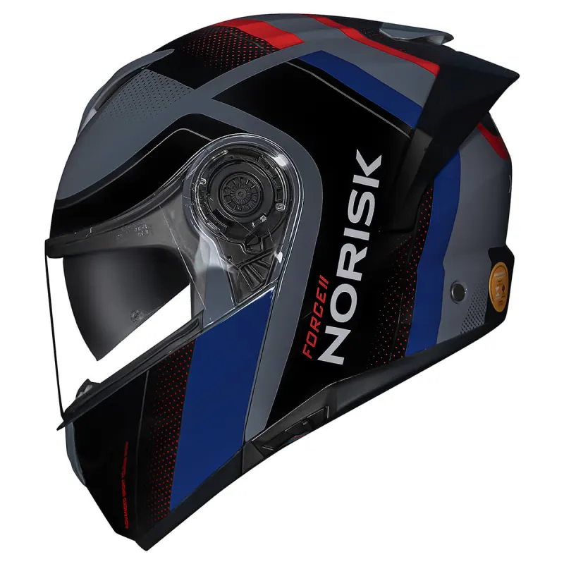 Capacete Norisk Force 2 Kore Preto Azul Articulado/Robocop - Preto Azul