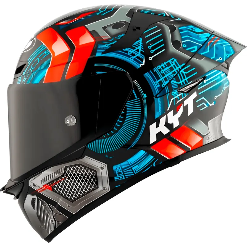 Capacete KYT TT Revo Synchrotron Preto Azul Fechado - Preto Azul