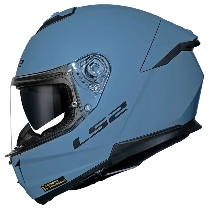 Capacete LS2 FF808 Monocolor Stream 2 Misty Azul Fechado - Azul