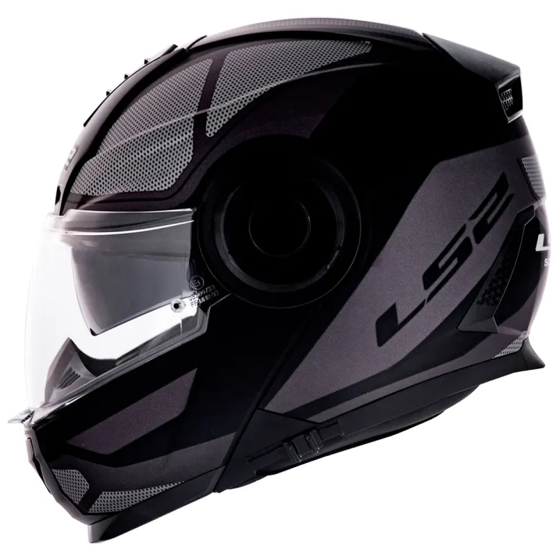 Capacete LS2 FF902 Scope Mask Preto Titanium Articulado/Robocop - Preto Titanium