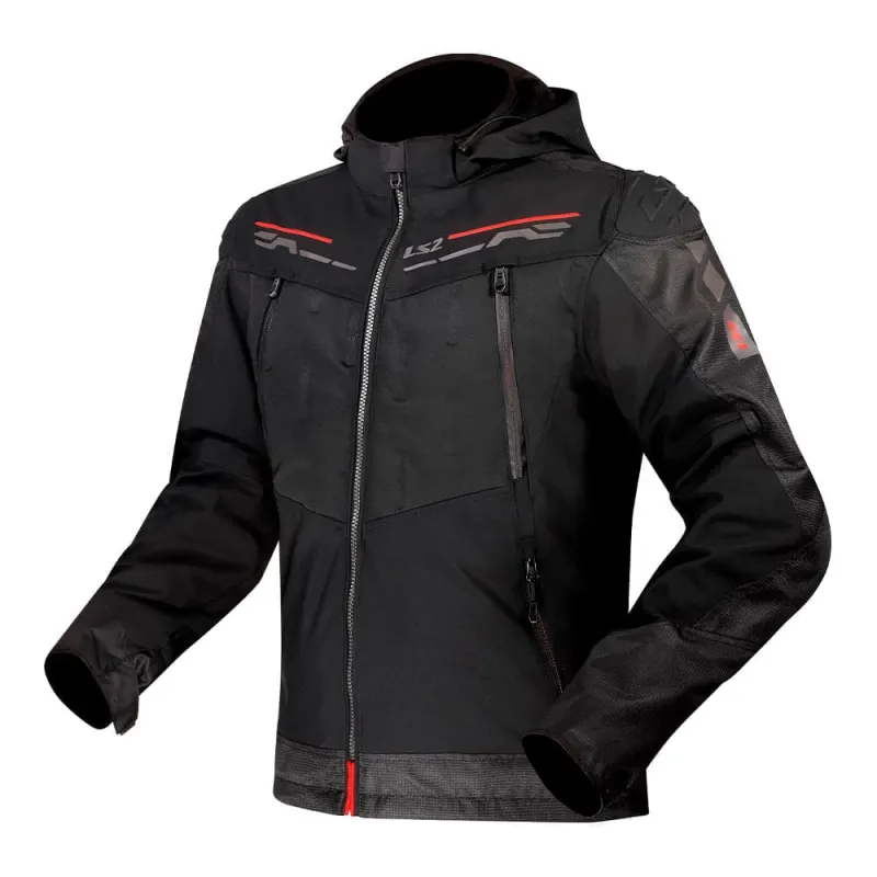 Jaqueta LS2 Zirconium - Preto/Vermelho - Unissex