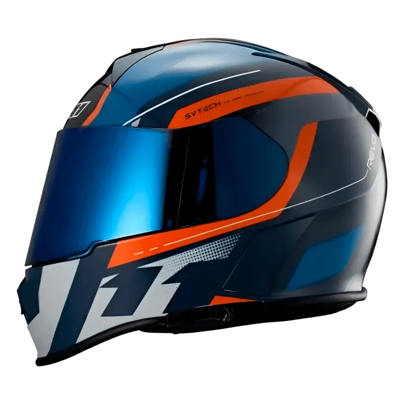 Capacete X11 Revo Pro Eleven SV Azul Laranja Fechado - 