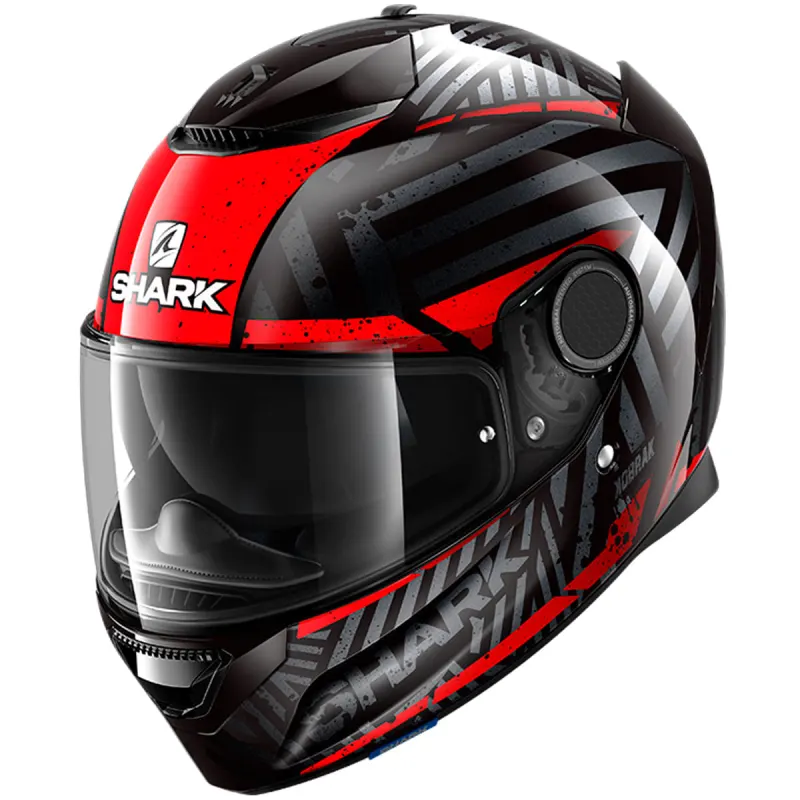 Capacete Shark Spartan 1.2 Kobrak Preto Vermelho KRR Fechado - 