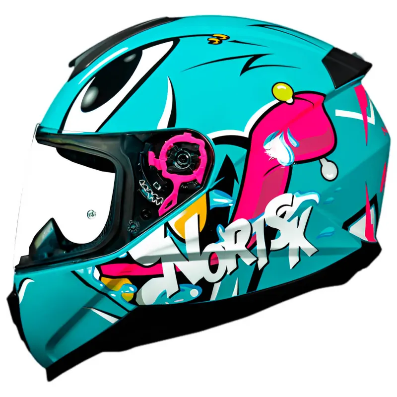Capacete Norisk Razor Mad Azul Fechado - Azul