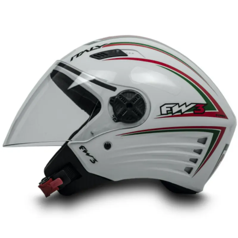 Capacete FW3 X Open Branco Italy Aberto - 