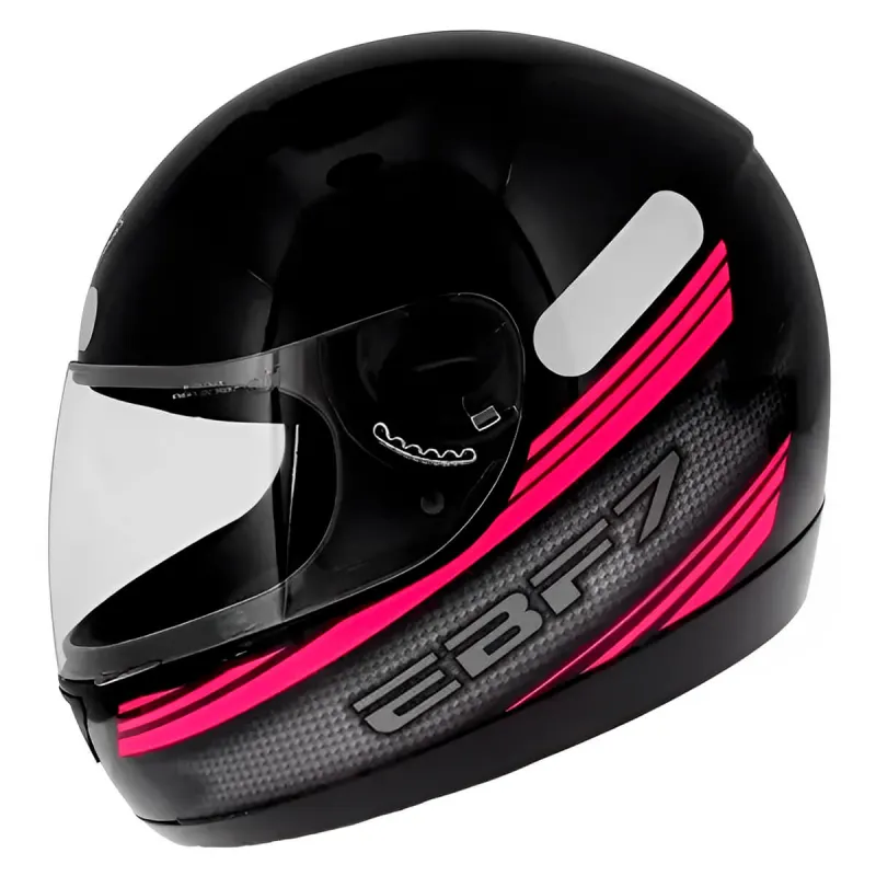 Capacete EBF 7 Carbon Preto/Rosa Fechado - 