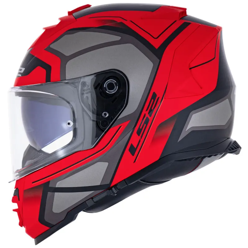 Capacete LS2 FF800 Storm Faster Fosco Vermelho Titanium Fechado - Vermelho