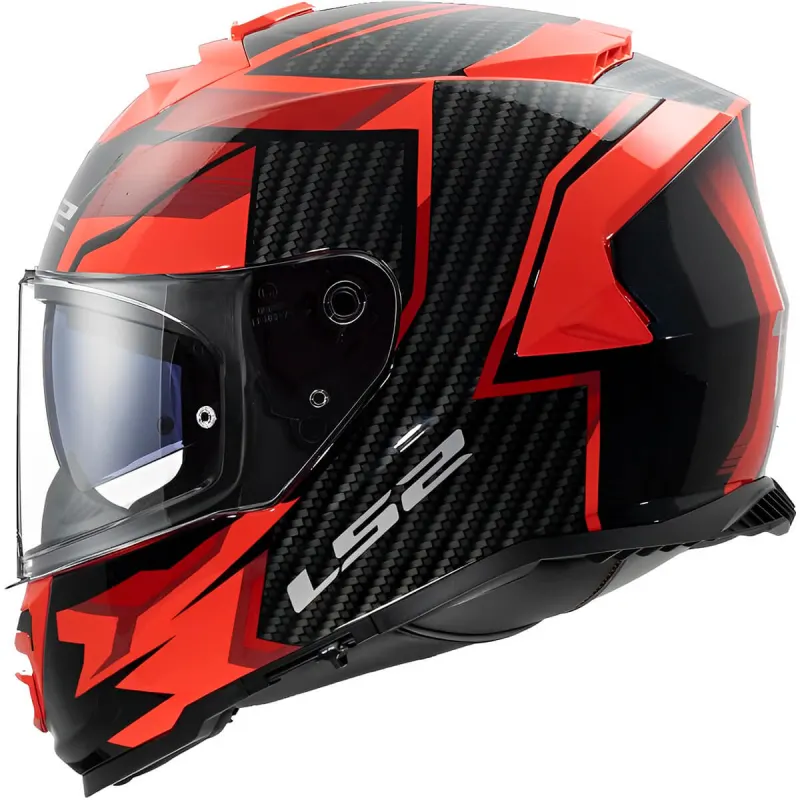 Capacete LS2 FF800 Storm Tracker Preto Vermelho Fechado - Preto/Vermelho