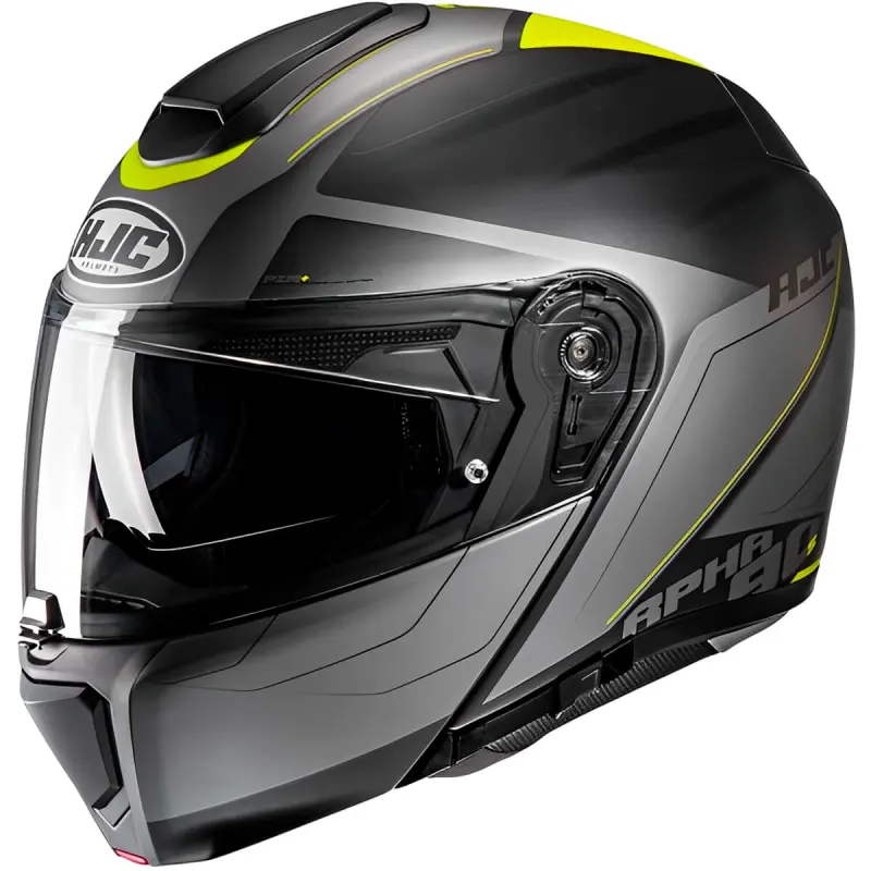 Capacete HJC RPHA 90S Cadan Preto Cinza Verde Articulado/Robocop - Preto Cinza Verde