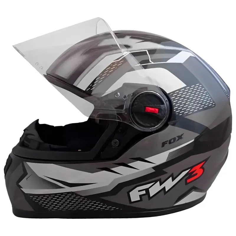 Capacete FW3 GTN Fox Grafite Fechado - 