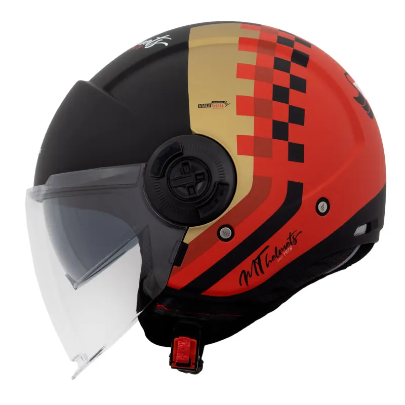 Capacete MT Viale SV California D5 Vermelho Fosco Aberto - Vermelho Fosco
