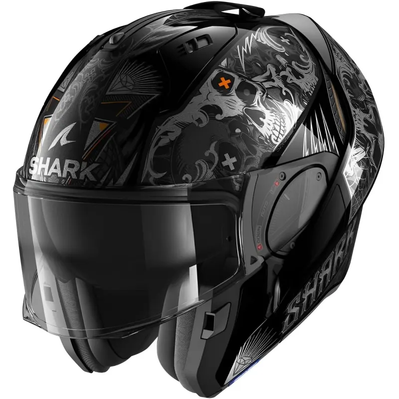 Capacete Shark Evo ES K-Rozen Preto KVX Fechado - 