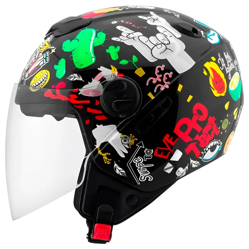 Capacete Pro Tork New Atomic Universe Preto Fechado - 
