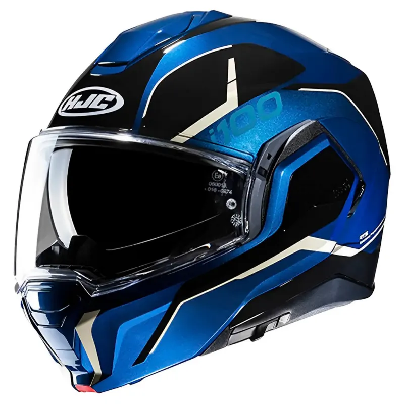 Capacete HJC I100 180 Lorix Preto Azul Branco Fechado - 