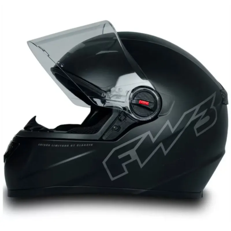 Capacete FW3 GT Preto Fosco Fechado - Preto Fosco