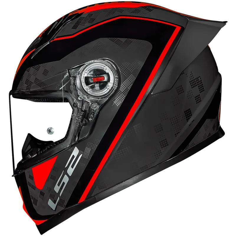 Capacete LS2 FF358 S Striker Titanium Vermelho Fechado - Vermelho