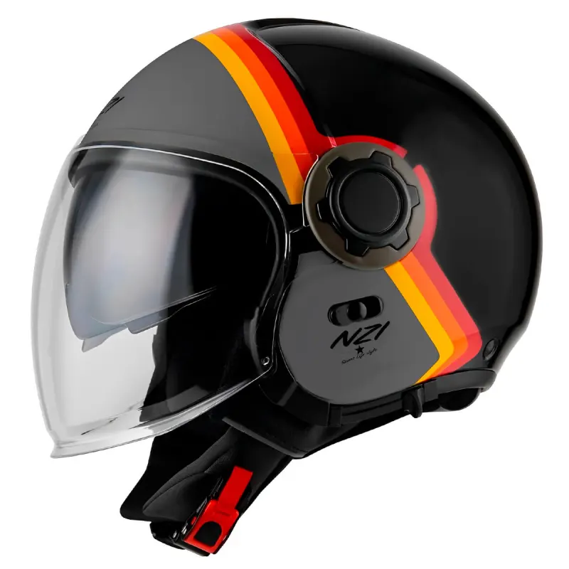 Capacete NZI Capacete Aberto NZI Ringway Duo Skyline Preto Cinza Fosco Aberto - Preto Cinza Fosco